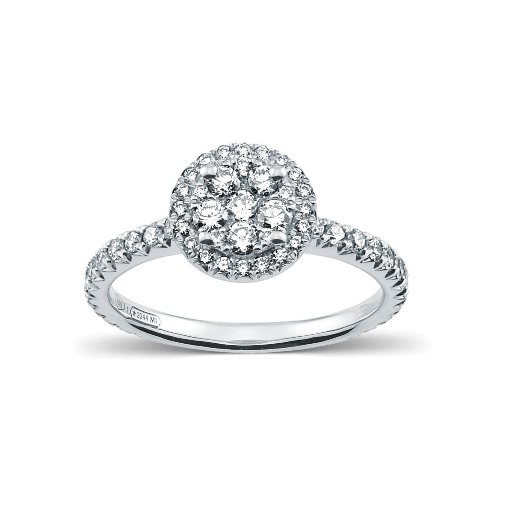 Ring with Diamonds in White Gold K18