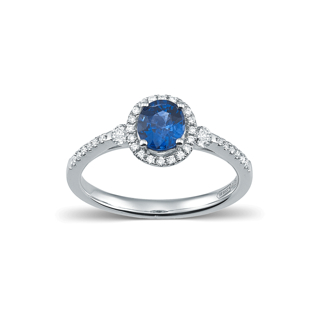 Devous Blue Sapphire Ring with Diamonds