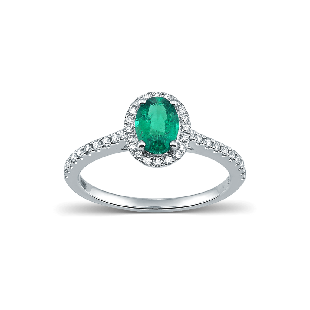 Devous Emerald Ring with full Diamonds