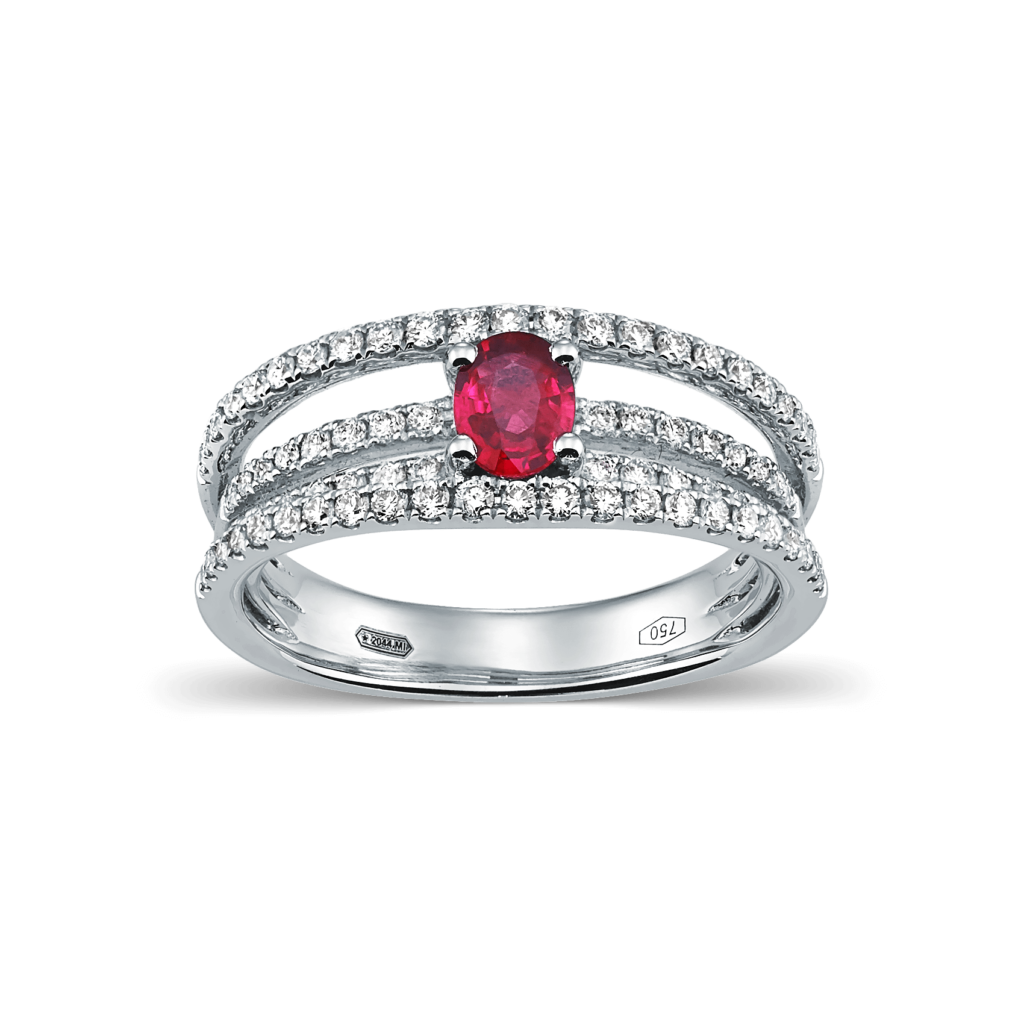 Devous Ruby with Diamonds Ring