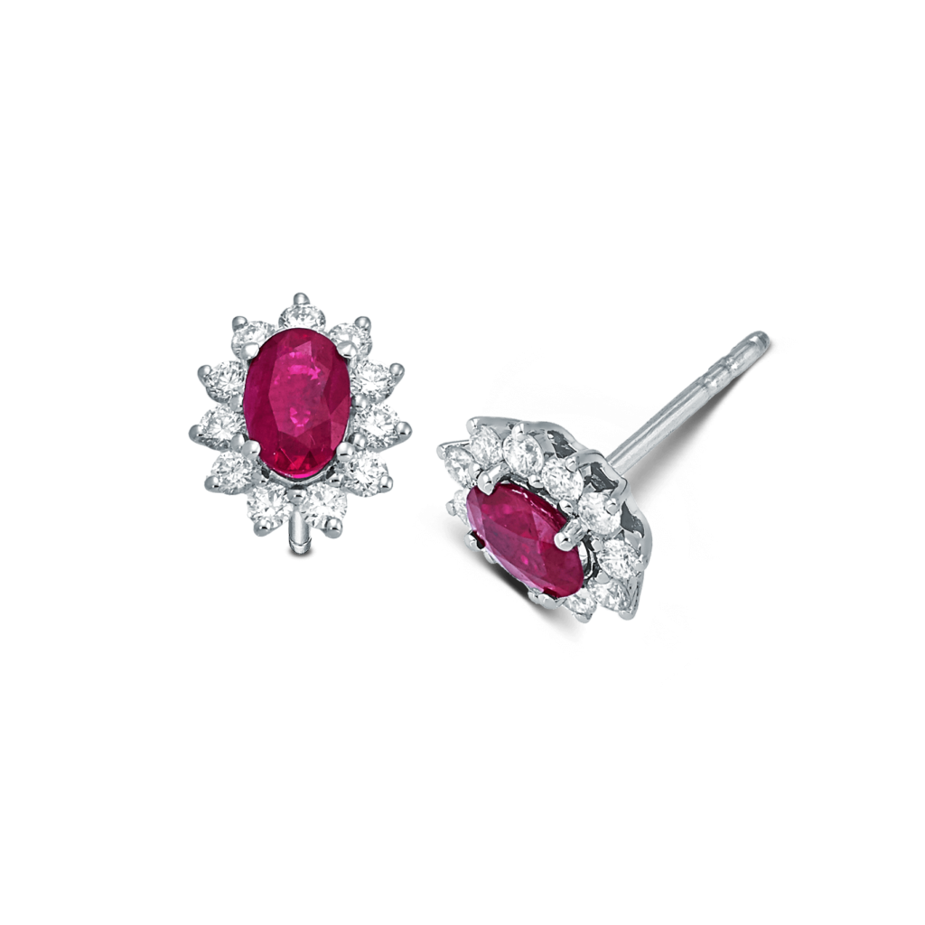 Devous Earrings with Rubies and Diamonds