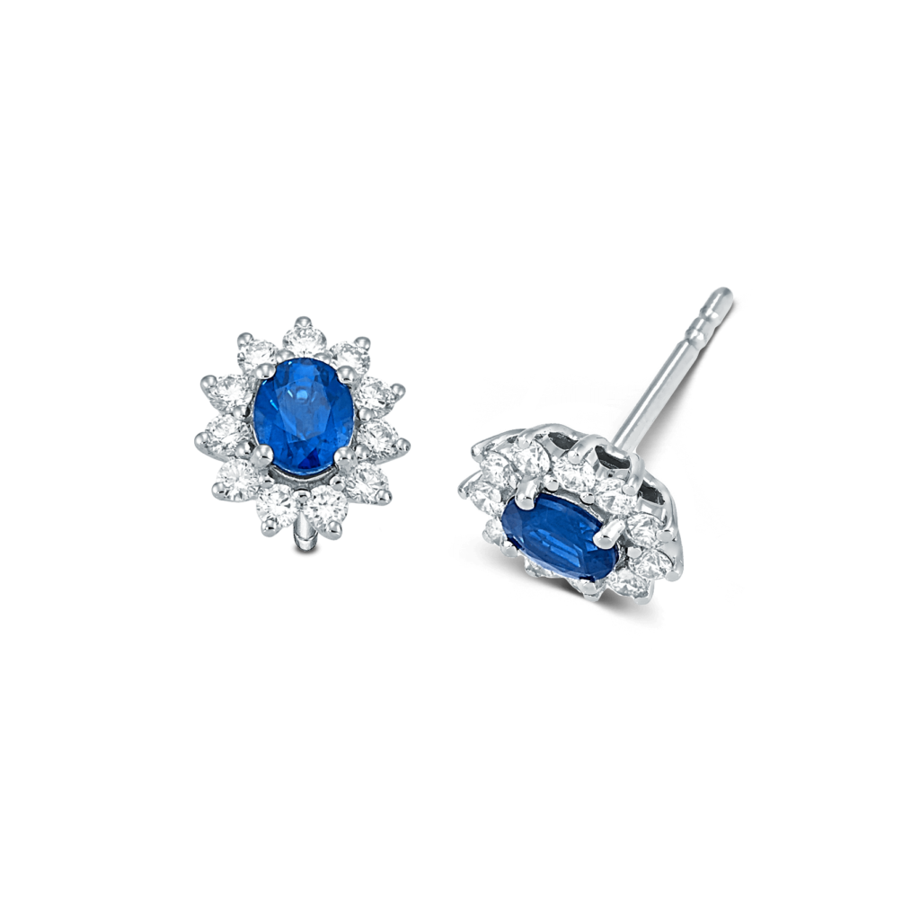 Σκουλαρίκια Devous με Μπλε Ζαφείρι και Διαμάντια
