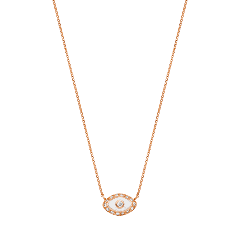 Pink Gold Evil Eye with Diamonds in K18