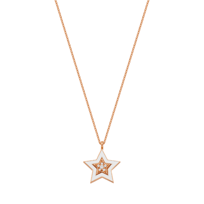 Star Pendant in Rose Gold K18 and Diamonds