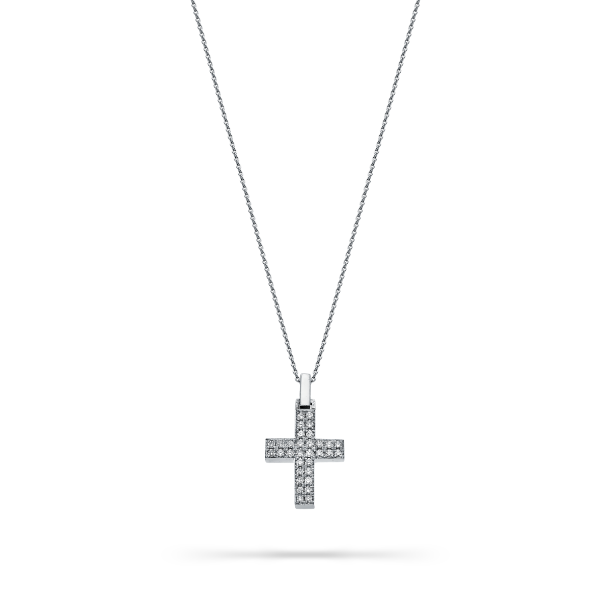Elegant Pave-set Cross Pendant