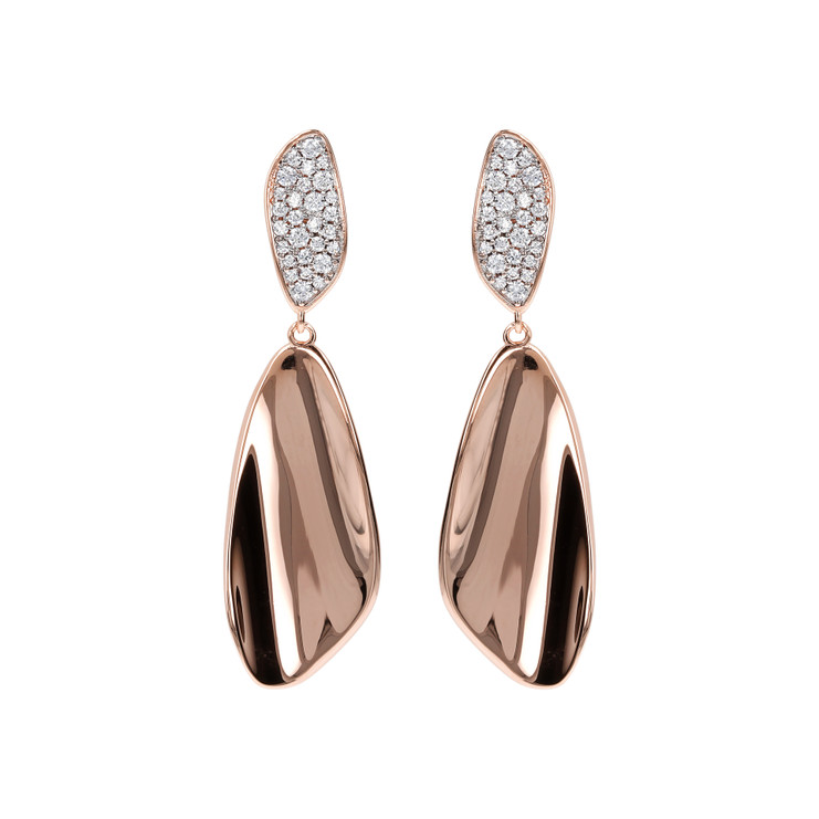 Altissima Polished Dangle Earring With Pave