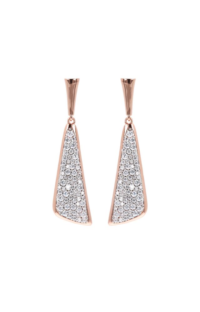 Altissima Triangular Pave' Gemstone Earrings