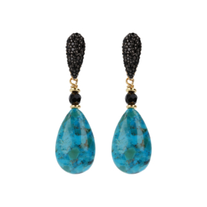 Earring with Drop Compressed Turquoise