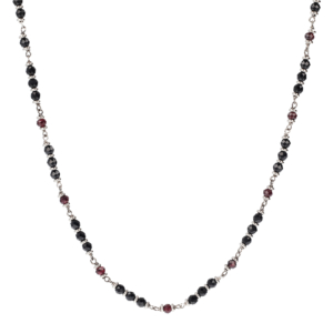 Fancy Man Necklace with Faceted Black Spinel