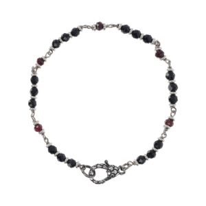 Fancy Man Necklace with Faceted Black Spinel