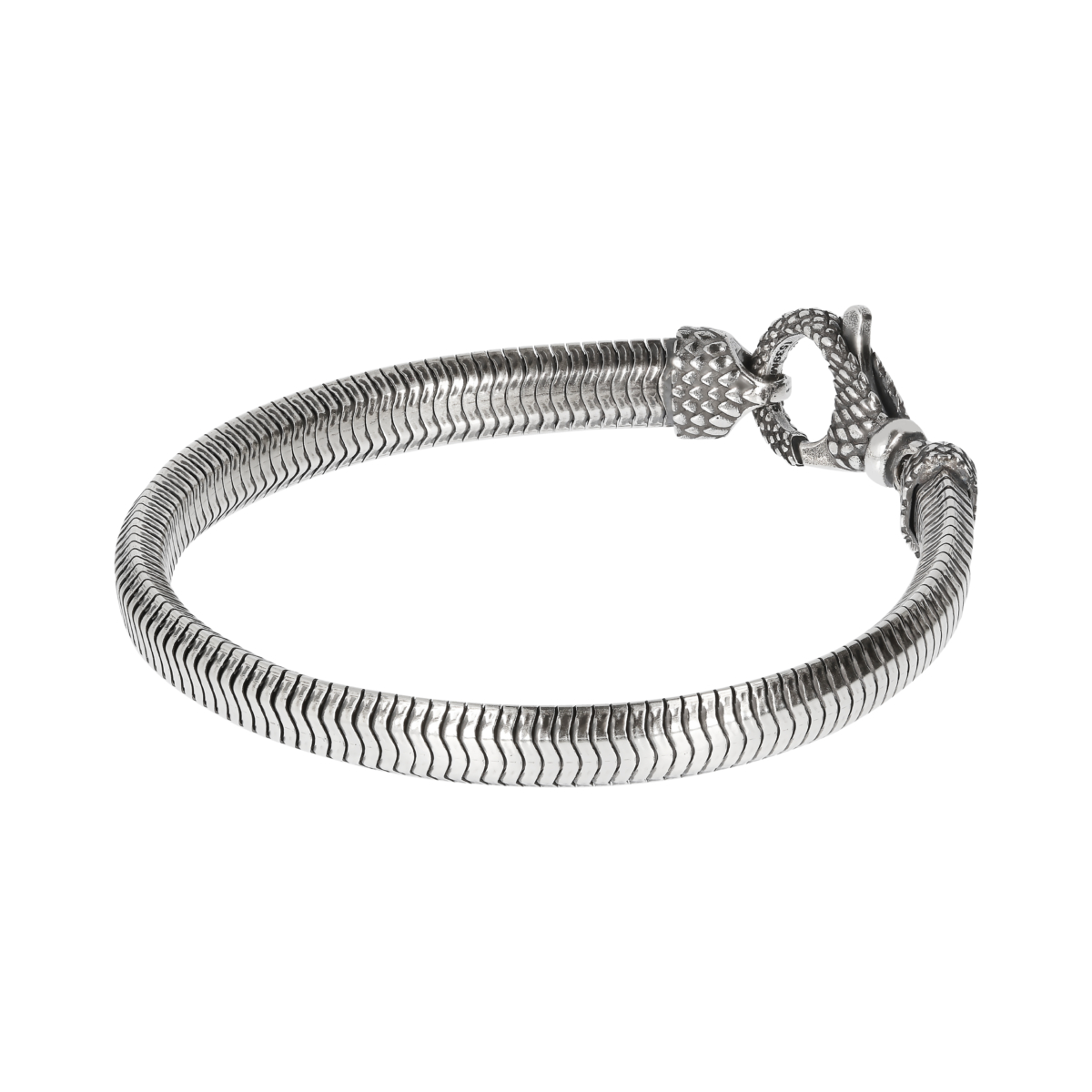 Fuoco Flat Snake with Texture Clasp Bracelet